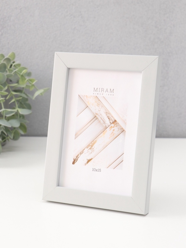 Фоторамка пластик Фоторамка пластик "МИРАМ" 10х15 св. серый