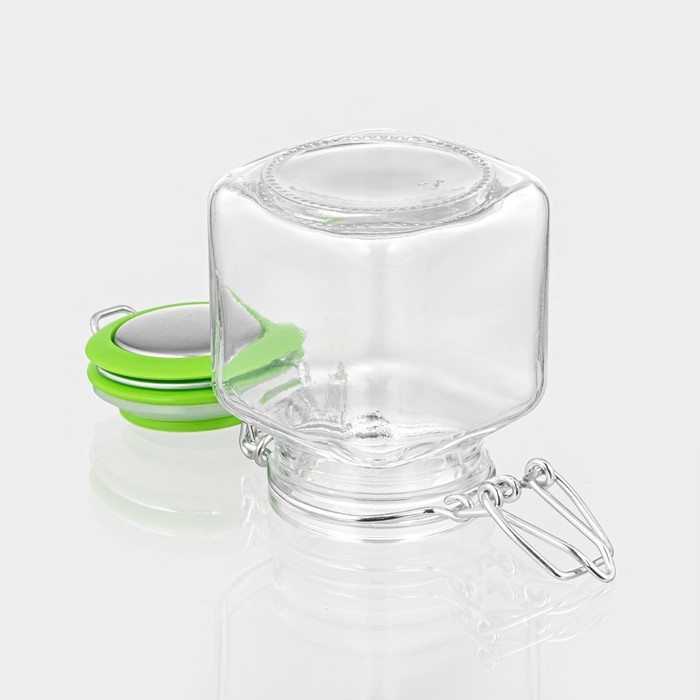 Банка стеклянная для хранения сыпучих продуктов &laquo;Прима&raquo;, 100 мл, 7,5&times;5&times;8 см, с бугельным замком, цвет МИКС