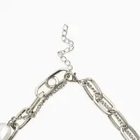 Колье "Жемчуг" борокко, цепь, 2 яруса, цвет белый в серебре