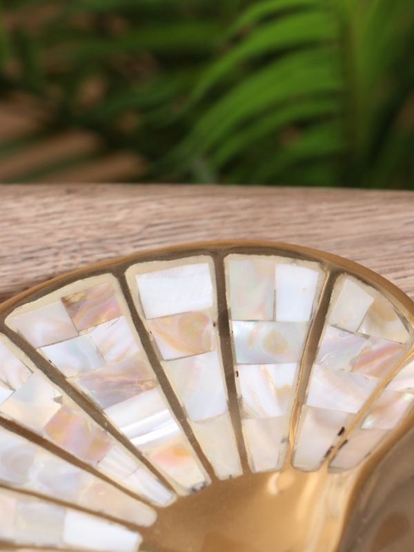 Подставка под мелочи Подставка под мелочи "Морская" латунь с перламутром 13х11,5х2 см