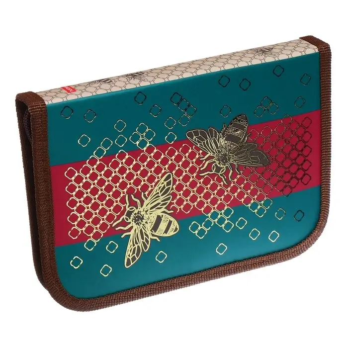 Пенал 1 секция 130 х 190 мм, Hatber Пенал 1 секция 130 х 190 мм, Hatber "От Кутюр", ламинированный картон, бежевый/красный (объёмный 3D-рисунок) NPn_44030