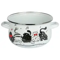 VETTA Хвостатые друзья Кастрюля эмалированная, 22см, 3,6л, индукция
