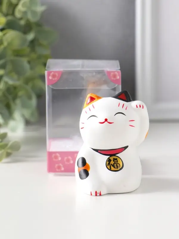 Сувенир керамика "Котик Манэки-нэко пятнистый" 5,3х7,3х6 см