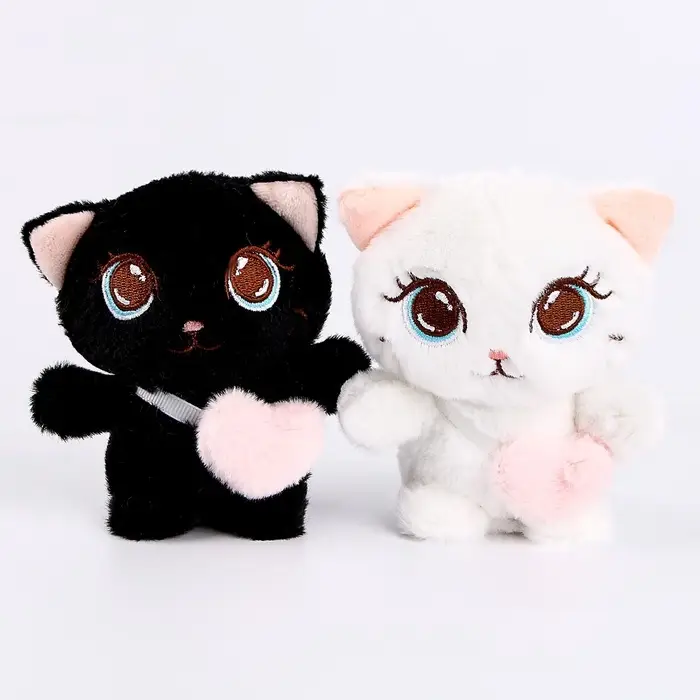 Мягкая игрушка &laquo;Кот&raquo;, с сердцем, 11 см, цвет МИКС