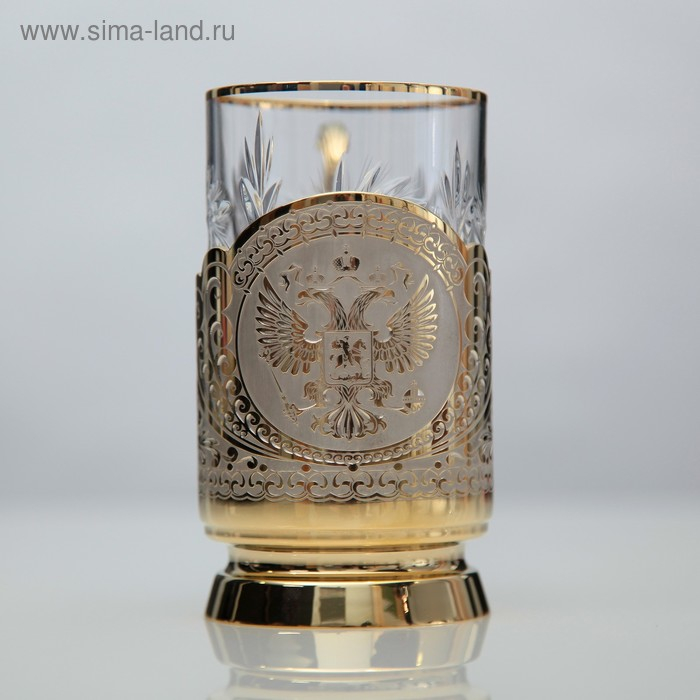 Чайный набор ГЕРБ РФ (подстаканник с блюдцем)