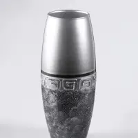 Ваза «Абстракция», полоса, овал, h=26 см, стекло, серо-чёрная Ваза «Абстракция», полоса, овал, h=26 см, стекло, серо-чёрная