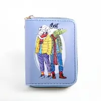 Кошелёк Выбражулька &laquo;Крокодил и слон&raquo;, на молнии, маленький, детский, голубой