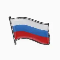 Брошь "Флаг России", триколор в серебре