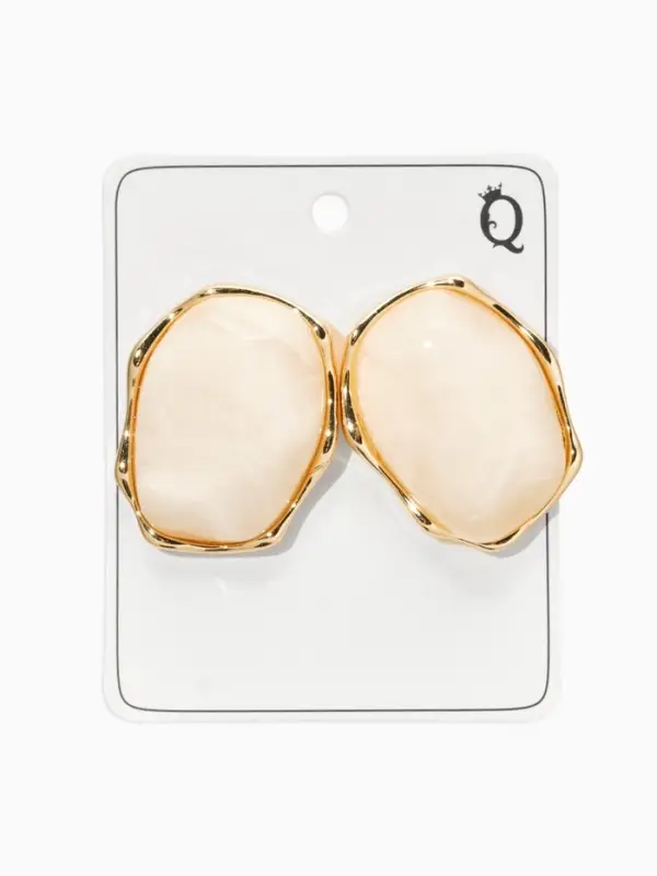 Серьги акрил "Мятые", цвет прозрачный в золоте