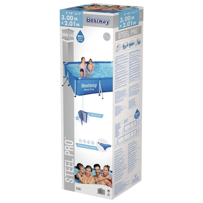 Бассейн каркасный Steel Pro, 300 х 201 х 66 см, 56404 Bestway Бассейн каркасный Steel Pro, 300 х 201 х 66 см, 56404 Bestway