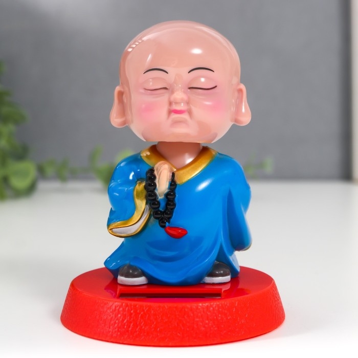 Маятник пластик от солнечной батареи Маятник пластик от солнечной батареи "Будда с чётками" 8х8х9 см