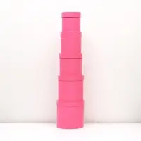 Набор круглых коробок 5в1 &laquo;Краски&raquo;, розовый, 25&times;25&times;25 - 19&times;19&times;19 см
