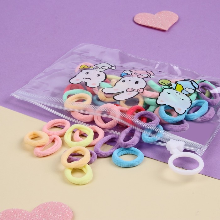 Резинка для волос «Непоседа» (набор 60 шт) ассорти, 2 см