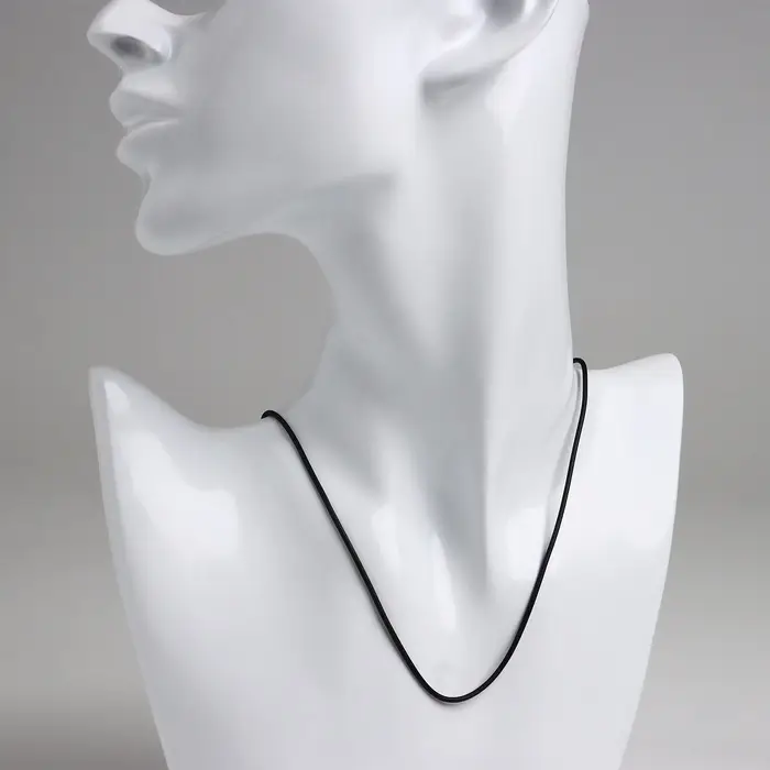 Шнурок каучуковый d=1.5 мм, 45 см с удлинителем, чёрный Шнурок каучуковый d=1.5 мм, 45 см с удлинителем, чёрный