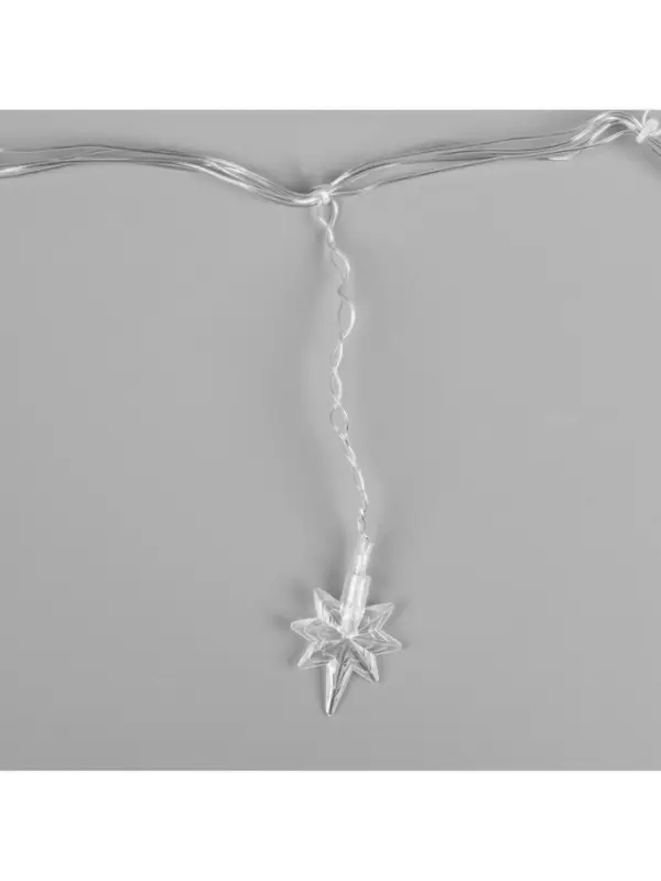 Гирлянда &laquo;Бахрома&raquo; 1.8&times;0.5 м с насадками &laquo;Звёзды&raquo;, IP20, прозрачная нить, 48 LED, свечение мульти (RG/RB), мигание, 220 В