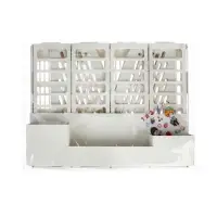 Лоток для бумаг Calligrata, А4, вертикальный, с отделениями для пишущих принадлежностей, 8 отделений, белый