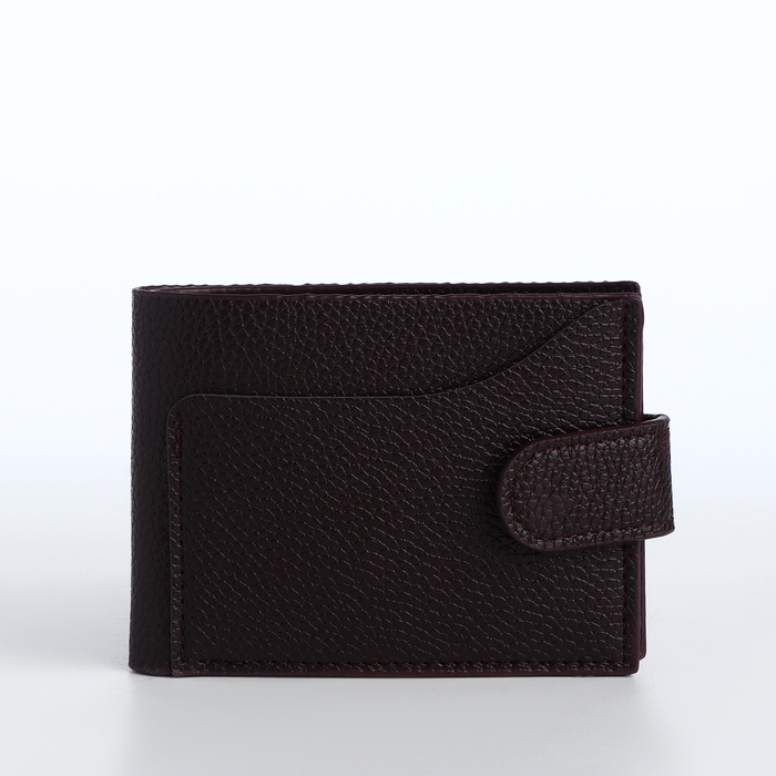 Портмоне мужское на кнопке, отдел для карт, монет, цвет коричневый Портмоне мужское на кнопке, отдел для карт, монет, цвет коричневый