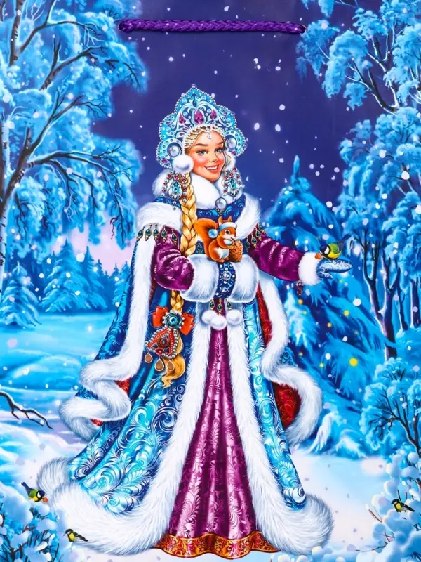 Пакет подарочный новогодний ламинированный, «Снегурочка» , 26×12×32 см Пакет подарочный новогодний ламинированный, «Снегурочка» , 26×12×32 см