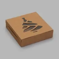 Коробка складная Елочка крафт 15 х 15 х 4 см (фас 20шт)
