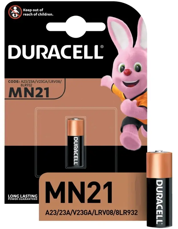 Батарейка Duracell LR23/A23/MN21 BL1 Alkaline 12V Батарейка Duracell LR23/A23/MN21 BL1 Alkaline 12V