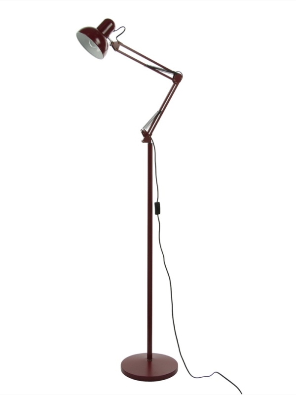 Торшер "Валли" 1х40Вт Е27 бордовый 28,5х28,5х178см