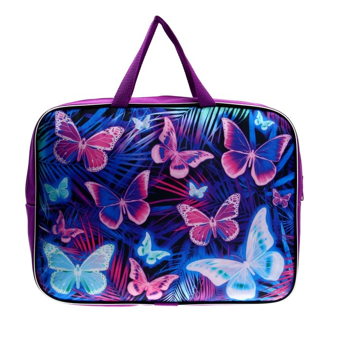 Папка с ручками текстильная А4, 350 х 270 х 70 мм, Calligrata Папка с ручками текстильная А4, 350 х 270 х 70 мм, Calligrata "Бабочки"