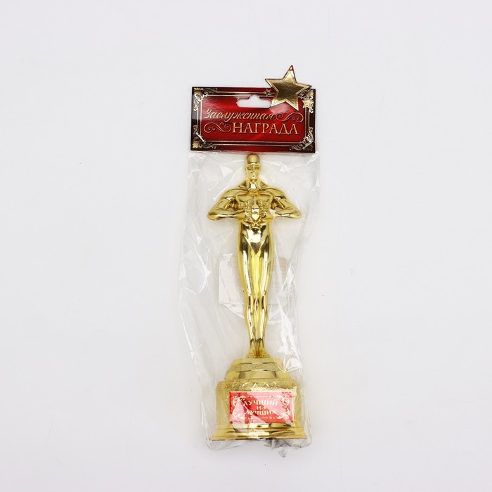 Кубок наградная фигура «Лучший из лучших, оскар, пластик, 18 х 6,3 см. Кубок наградная фигура «Лучший из лучших, оскар, пластик, 18 х 6,3 см.