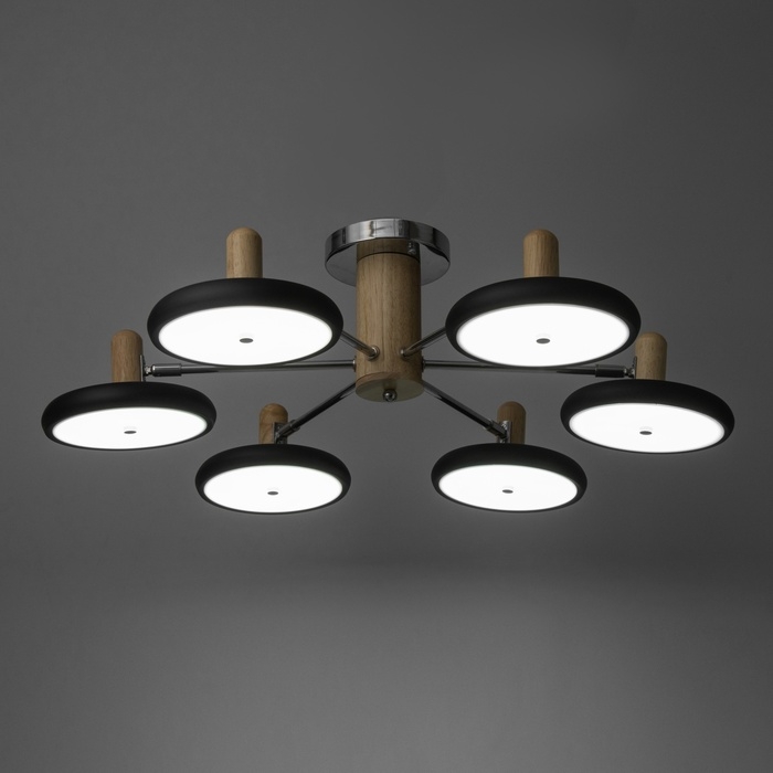 Люстра Люстра "Джулия" 6хLED 144Вт 3000-6000К черно-хромовый 80х80х22 см