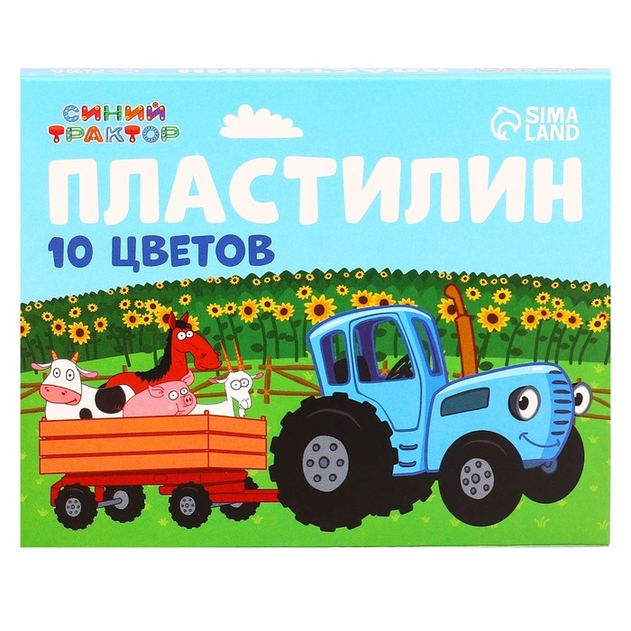 Пластилин 10цв 150г Синий трактор Пластилин 10цв 150г Синий трактор