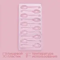 Форма для шоколада KONFINETTA &laquo;Ложки&raquo;, 27.5&times;13.5 см, 10 ячеек 11.5&times;2.7 см, пластик, прозрачная