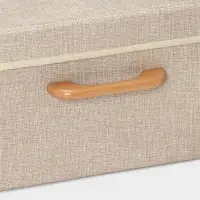 Короб стеллажный для хранения с крышкой LaDо́m &laquo;Франческа&raquo;, 33&times;24&times;18.5 см, бежевый