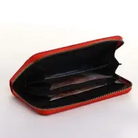 Кошелёк женский на молнии 19&times;2.5&times;10.5 см, с цветочным принтом, красный
