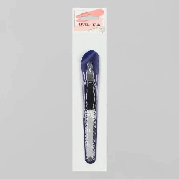 Пилка-триммер металлическая для ногтей, 15 см, с защитным колпачком, в чехле, чёрная