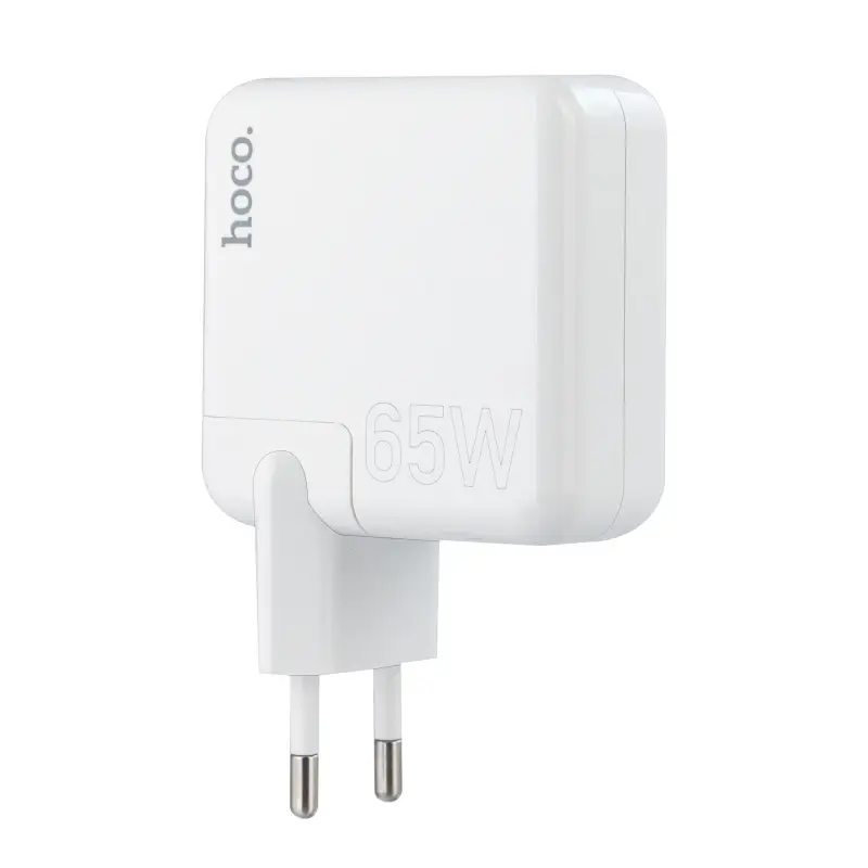 Переходник сетевого зарядного устройства на 2 Type-C PD65W + USB QC3.0 C115A  HOCO черное