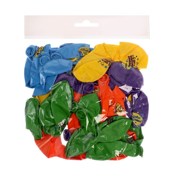 Воздушный шар латексный 12 Воздушный шар латексный 12" «С Днём Рождения», яркий праздник, 50 шт.