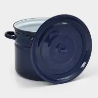 Бак эмалированный, 16 л, d=31.5 см, с крышкой, без декора, синий