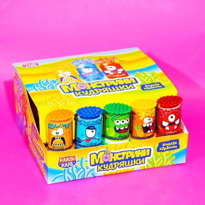 Карамель жидкая «Монстрики кудряшки», ассорти, 8 г Карамель жидкая «Монстрики кудряшки», ассорти, 8 г