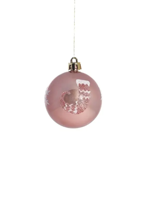 Ёлочные игрушки &laquo;Снежка&raquo;, шары новогодние, d=6 см, набор 6 шт., розовый