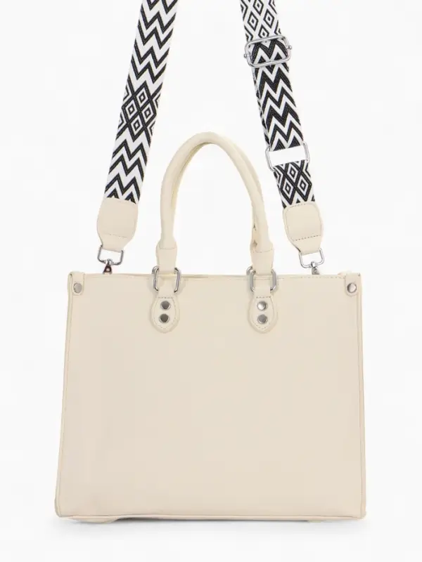 Сумка женская тоут на молнии, 31&times;10.5&times;25 см, белый