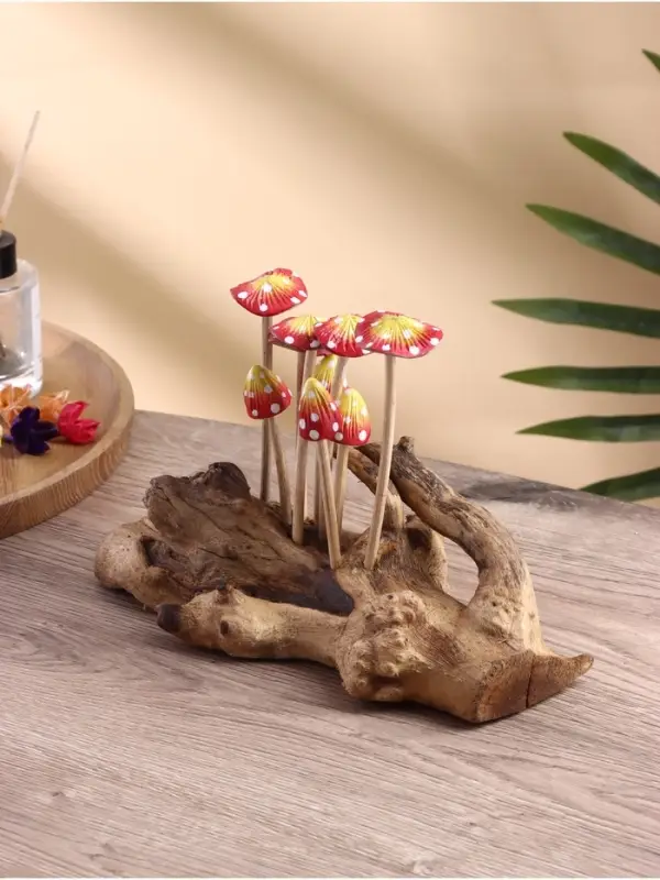 Сувенир &laquo;Грибочки&raquo;, 25&times;10&times;15 см, дерево, красно-жёлтый