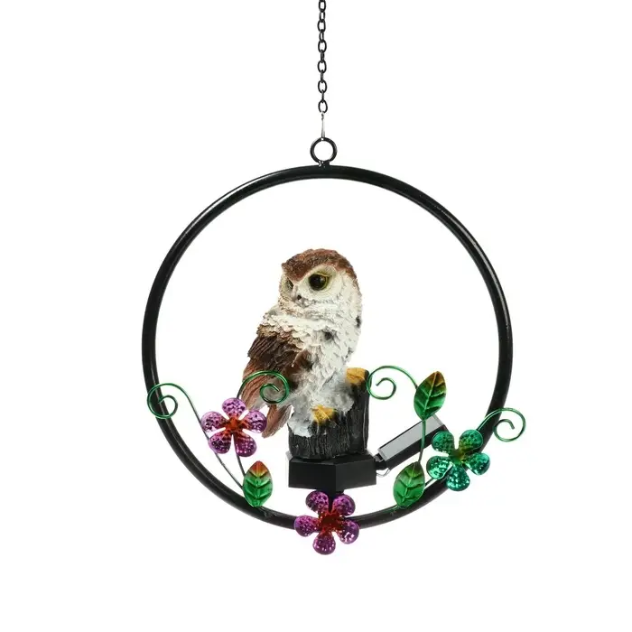 Садовый светильник &laquo;Филин&raquo;, уличный, на солнечной батарее, 27 см, 1 LED, свечение тёплое белое