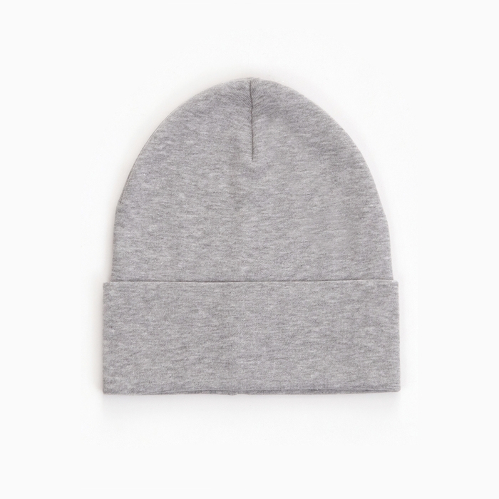 Шапка детская, цвет серый меланж, размер 46-48