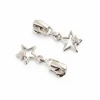 Бегунок для металлической молнии, №3, &laquo;Звёзды&raquo;, 10 шт., цвет никель