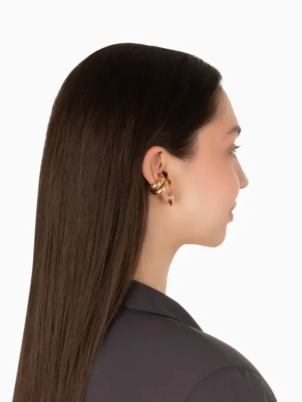 Набор серьги и каффы 3 шт. &laquo;Бублик&raquo;, сердце, цвет золото