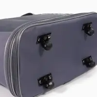 Сумка дорожная 20" на 4 колёсах, отдел на молнии, с увеличением, наружный карман, длинный ремень, серая
