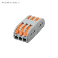 Строительно-монтажная клемма проходная Luazon Lighting, 32А, 0,08-4 мм2, фаза-ноль-земля