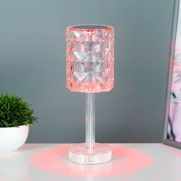 Настольная лампа с ПДУ Настольная лампа с ПДУ "Оланди" LED 16 цветов RGB сенсорная USB 8,5x8,5x25 см RISALUX