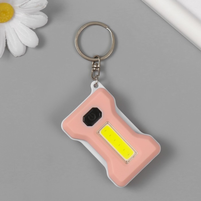 Фонарик свет на кольце Фонарик свет на кольце "Нежно-розовый" светит, мигает, АААх2 шт 3,7х5,2х1,5 см