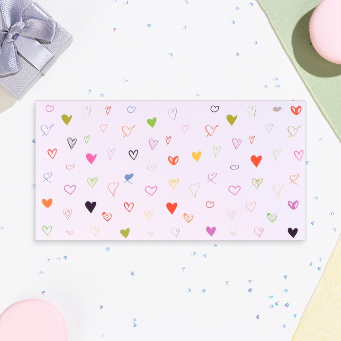 Конверт для денег Конверт для денег "Универсальный" сердечки, 19 х 10 см