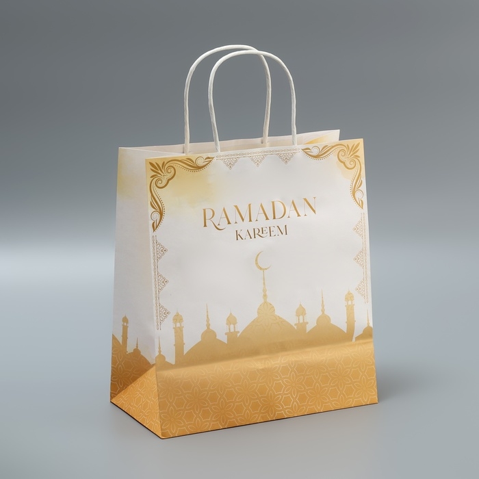Пакет подарочный крафтовый, упаковка, Ramadan kareem, 22 х 25 х 12 см Пакет подарочный крафтовый, упаковка, Ramadan kareem, 22 х 25 х 12 см